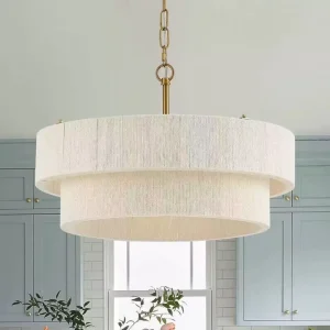 Adjustable Height Iron Ceiling Light with Warm White LED, AC 220V, for Living Room