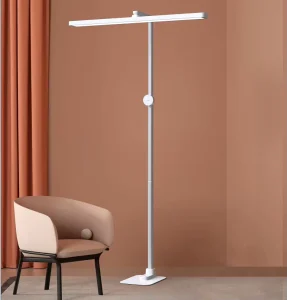Adjustable Height T Shape Floor Lamps for Living Room Bedroom Dimmable Full Spectrum Tall Stand Reading Lamp with Remote Control