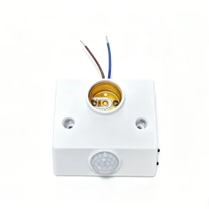 Adjustable PIR Infrared Motion Sensor E27 Lamp Holder, 110-240V AC, Max 60W, for Indoor Lighting