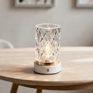 Adjustable Transparent Cordless LED Desk Lamp with Rechargeable Touch Dimming Portable for Bedrooms and Study