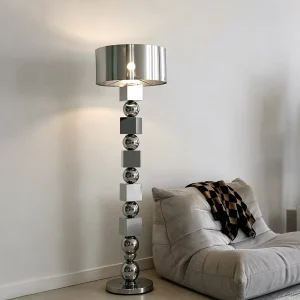 Aesthetic Floor Lamp for Living Room Study Bedroom Linen Fabric Floor Lamp Vintage High-end Style Standing Lamp for Home Use