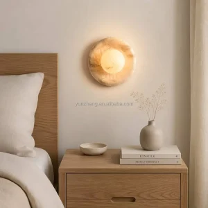 Alabaster Atmosphere Wall Lamp Luxury Advanced Sense Model Room Living Room Bedroom Decoration Wall Lamp Porch Lamp