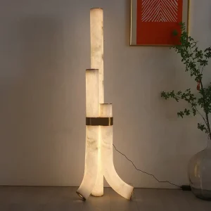 Alabaster Floor Lamp Light Luxury Designer Living Room Marble Stone Floor Standing Lamps