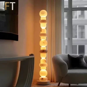 Alabaster Floor Lamp, Marble Stone Floor Standing Lamp