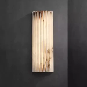 Alabaster Modern Metal Wall Sconce Spanish Marble Indoor Wall Lamp for Home Hotel Bedroom Background Lighting