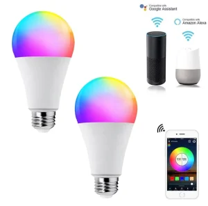 Alexa-Compatible WiFi RGB Smart Lighting E27 A19 LED Bulb Wireless App Control