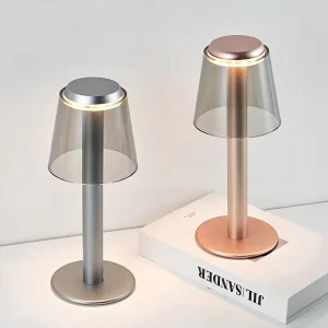 All Aluminum Rechargeable USB Modern LED Touch Control Dimmable Warm White Table Lamp for Restaurant Bedside Atmosphere