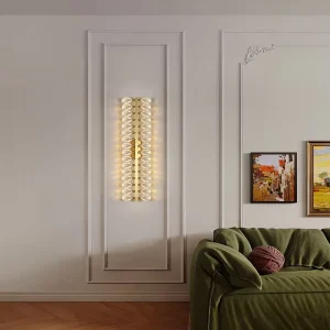 All Copper Wall Lamp Modern Minimalist Designer Style for Living Room Background Wall Luxury Crystal Light for Bedroom Bedside