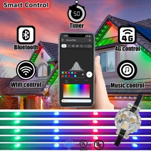 All Season Addressable Pixel Light RGBW Outdoor LED Point Lights DC12V 24V IP68 Smart Control for Eaves Decoration