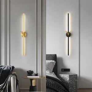 All copper Post modern LED Bedside Wall Lamp Living Room Accent Minimalist Modern Corridor and Hallway Supports Dimmerlight