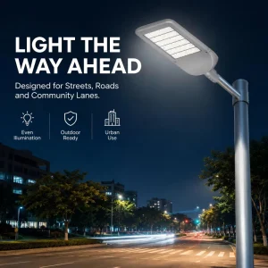 All-in-One Integrated 300W AC Smart LED Street Light IP65 5-Year Warranty Multi-Color Temperature 4100K/5000K/6000K