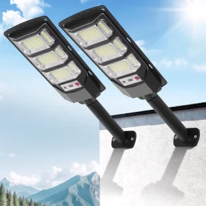 All in One Solar LED Smart Street Light IP67 ABS 50W Remote Control 12000 Lumens Outdoor Garden Road