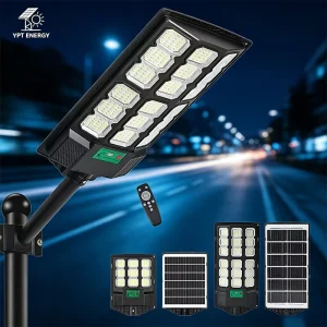 All-in-One Solar Street Light IP65 Waterproof ABS with Motion Sensor and Remote Control for Roads and Gardens