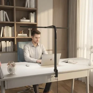 Aluminium LED Desk Lamp with Touch sensor Control Adjustable Brightness and Colour with Memory and Timer Functions