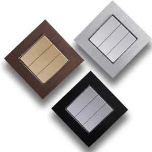 Aluminum Brushed Wall Switch Set Three Buttons White EU Standard
