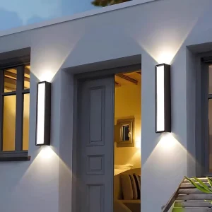 Aluminum Glass Wall Lamp Outdoor Waterproof Modern Minimalist Warm White Warranty Universal Voltage Garden Balcony