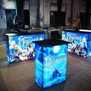 Aluminum Lightweight Portable Reusable Exhibition Booth Light Box Trade Show Counter Backlit LED Table
