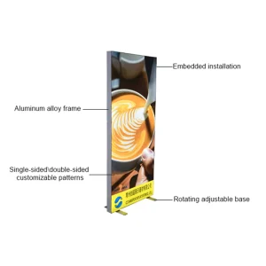Aluminum Portable Floor-Standing LED Light Box, 80 x 150 cm, for Trade Shows and Events