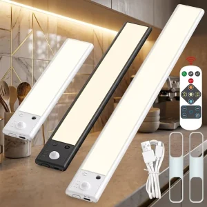 Aluminum Profile LED Sensor Light with PC Shade, Rechargeable, White, Magnetic Mount