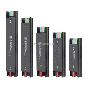 Aluminum Slim IP20 LED Strip Light Driver 100-240V AC-DC Switching Power Supply 100W 200W 24V