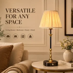Aluminum USB Rechargeable Cordless Portable Touch Stepless Dimmable LED Hotel Bedroom Restaurant Table Lamp