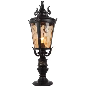 Aluminum Vintage Antique Standing IP65 Waterproof Electric Solar Powered LED Garden Lamp Outdoor Pole Light