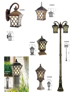 Aluminum Vintage Outdoor Villa Fence Lawn Lamp Outdoor Stone Lighting Gate Garden Bollard Lighting for Landscape Park