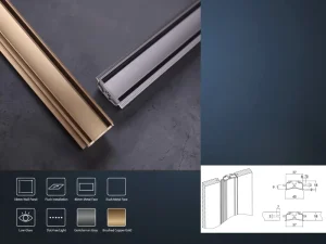 Aluminum Wall Panel LED Strip Light with Plastic Shade and Metal Face for Cabinet and Interior Wall Decoration YB3003-0