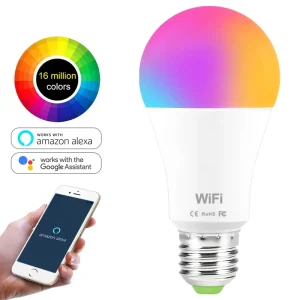 Aluminum+PC RGBW Compatible E27 B22 7W 9W 12W AC Powered Globe WiFi Led Smart Bulb with Alexa Dimmable 3000 6500K