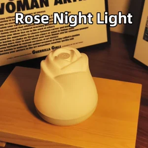 Ambiance Rose Modern Battery Powered Night Light Lamps with Warm Light for Bedroom Living Room & Coffee Table Eye Protection LED