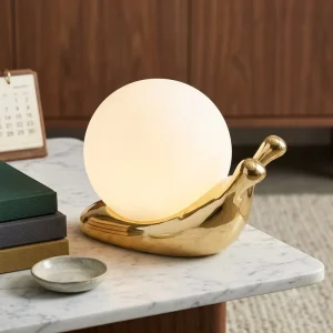 Ambient Bedside Desk Lamp Three Color Touch Dimmable Snail Table Lamp