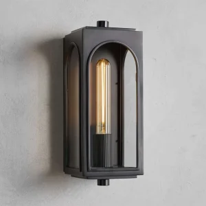 American Design Loft Retro Villa Hotel Black Exterior Antique Lanterns Glass Outdoor Windproof Hanging Wall Lamp