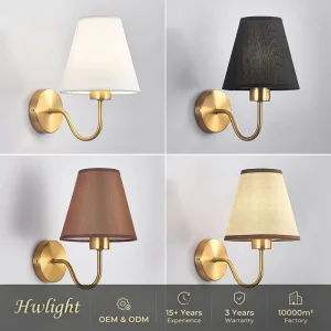 American Fabric Bedroom Bedside Wall Lamp Nordic Modern Creative Hotel Room Corridor LED Designer Lamp