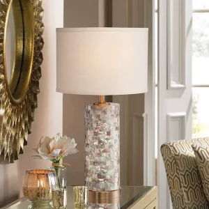 American LED Table Lamp Bedroom Simple Modern Creative Shell Bedside Table Lamp Warm Romantic Light Luxury Home Lamps