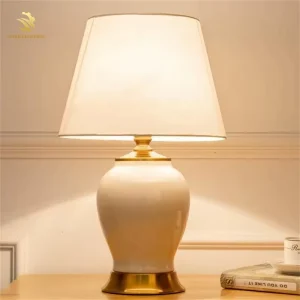 American Minimalist Desk Lamp Wedding Room Living Room Decoration Ceramic Bedroom Lamp