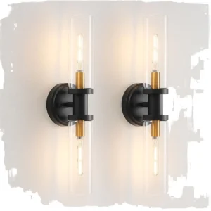 American Minimalist Retro Style Hallway Bathroom Mirror Light Bedroom Bedside Wall Light Glass Tube Wall Light Wall Lamp