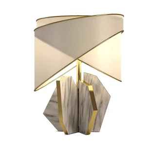 American Retro Table Lamp with Cloth Lampshade for Hotel Bedroom Bedside