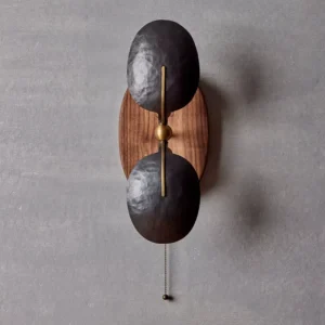 American Retro Wall Lamp with Pull String Wabi Sabi Light for Bedroom Aisle Living Room and Homestay