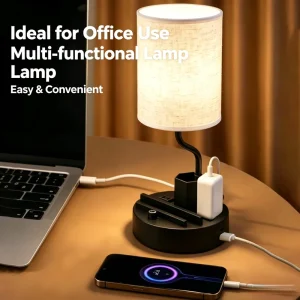 American Standard LED USB Charging Type C Socket Bedside Desk Table Light for Bedroom Hotel Modern Table Lamp