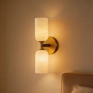 American Style Natural Alabaster Stone Wall Lamp Light Luxury Hotel Room Living Room Bathroom Hallway Dining Room