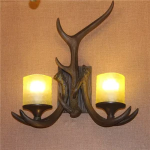 American Vintage Antler Wall Sconce Creative Scandinavian-Style Decor for Living Rooms Hallways Farmhouse Wall Light