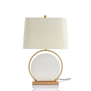 American style Creative Spanish Marble Round Table Lamp for Bedroom Living Room Model Room Decorative Art Designer Table Lamp