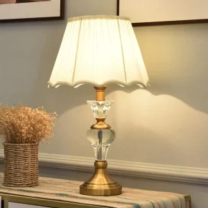 American-style Minimalism Luxury Crystal Table Lamp Button-type for Bedroom Study Living Room