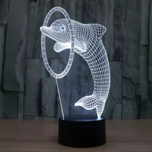 Animal Themed 3D LED Night Light for Kids with Touch & Remote Control Dimmable 7 Color Options