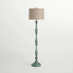 Apartment Guest Room Avignon Blue Antiquing Traditional Floor Lamp