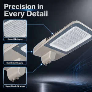 App-Controlled Smart SMD Street Light Adjustable Color Temperature Aluminum Alloy IP65 Dimmable Road Light