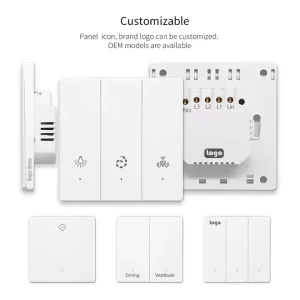 App Remote Control Timer 2-Way Voice Control Neutral ZigBee Wall Switch