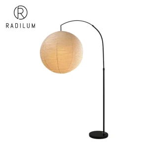 Arc Floor Lamp Metal Rice Paper Wabi Sabi Japandi Nordic Living Room Bedroom Study Villa Creative Fishing Designer Stand Light
