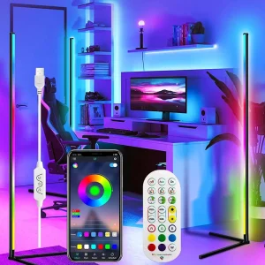 Arc Turkish Sculpture Tripod Living Room Decoration Plug Play Smart RGB Atmosphere Standing LED Tube Light Floor Corner Lamps