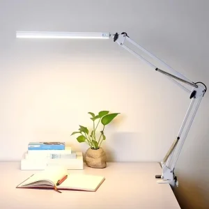 Arm Adjustable Dormitory Bedroom Reading Rechargeable Foldable Table Light Clip Desk Lamp for Drafting Work Office Reading